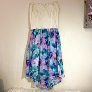 Floral Strapless Mini Dress
